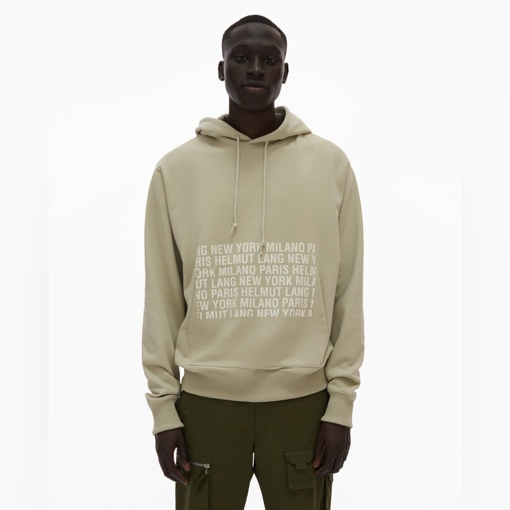 NWT Helmut Lang Cities Spell Out Box Logo Hoodie unisex